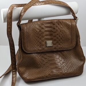 Liz Claiborne Embossed Faux Crocodile Crossbody Bag